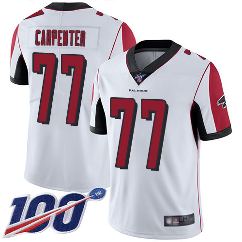 Atlanta Falcons Limited White Men James Carpenter Road Jersey NFL Football #77 100th Season Vapor Untouchable->atlanta falcons->NFL Jersey